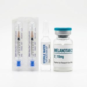 Melanotan 2 10mg startkit med sterilt vatten och insulinsprutor för solbränna